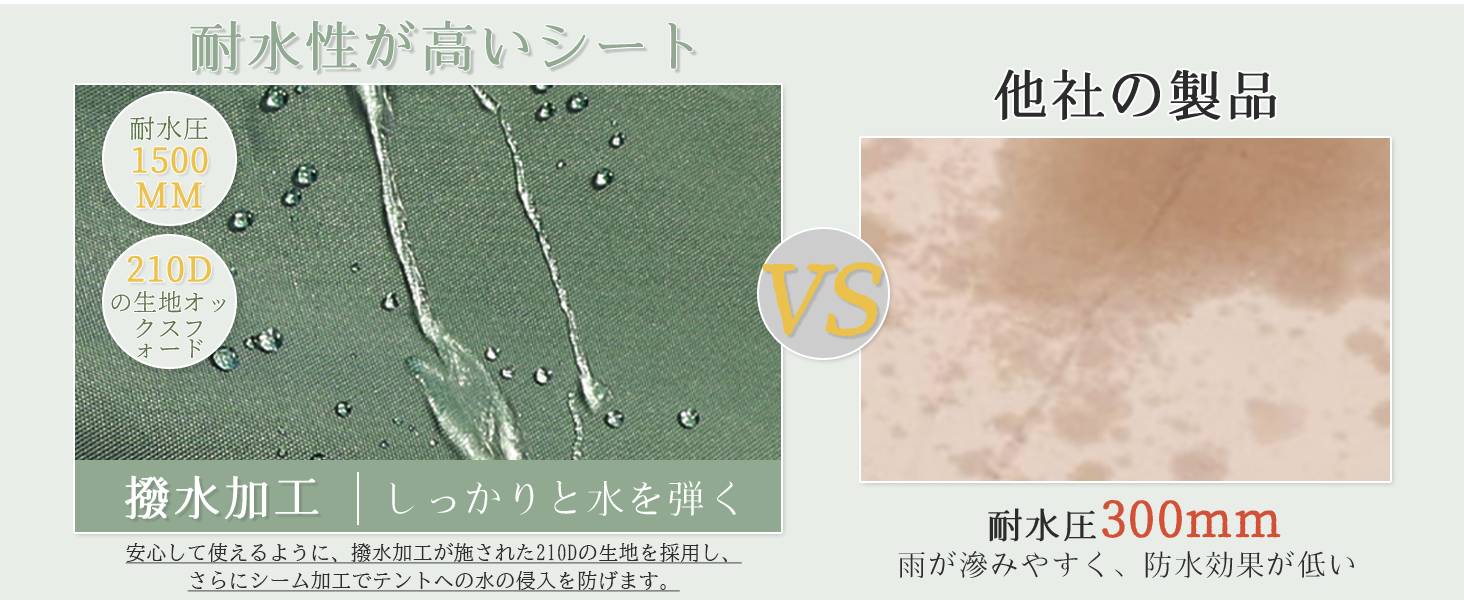 cyfie ワンタッチタープテント 2m×2m｜高さ3段階調節・uvカット・耐水加工