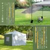 cyfie ワンタッチタープテント 3m×3m サイドシート4枚付 ベンチレーター付 高さ3段階調節