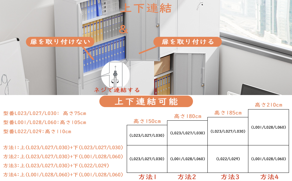 CYFIE スチール書庫 両開き 鍵付き 3段 A4対応 可動棚 幅90×奥行40×高さ105cm dewel スチール書庫 両開き 鍵付き 3段 a4対応 可動棚 幅90×奥行40×高さ105cm