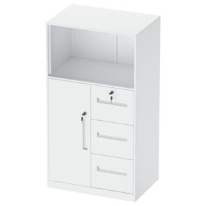 cyfie スチール書庫 幅600×奥行400×高さ1090mm 鍵付き 3段引き出し オフィス収納