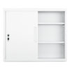 cyfie スチール書庫 幅900×奥行400×高さ750mm 引き戸 鍵付き a4対応 可動棚 ホワイト（l023）