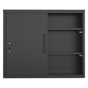 cyfie スチール書庫 幅900×奥行400×高さ750mm 引き戸 鍵付き a4対応 可動棚 ホワイト（l023）