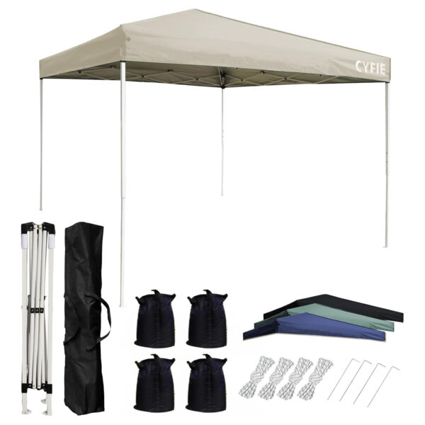 cyfie ワンタッチタープテント 3m×3m 高さ3段階調節 uvカット・耐水加工