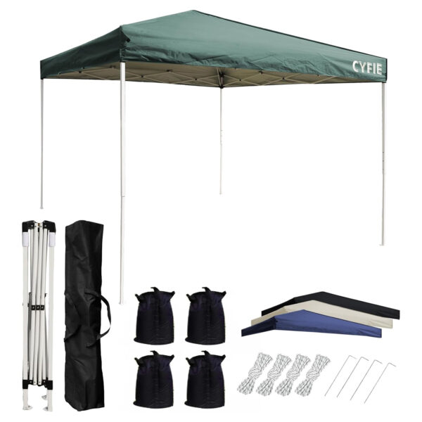 cyfie ワンタッチタープテント 3m×3m 高さ3段階調節 uvカット・耐水加工