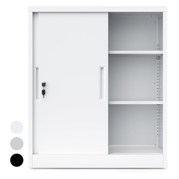 cyfie スチールロッカー 引き戸 鍵付き 幅900×奥行400×高さ1050mm 3段 a4対応