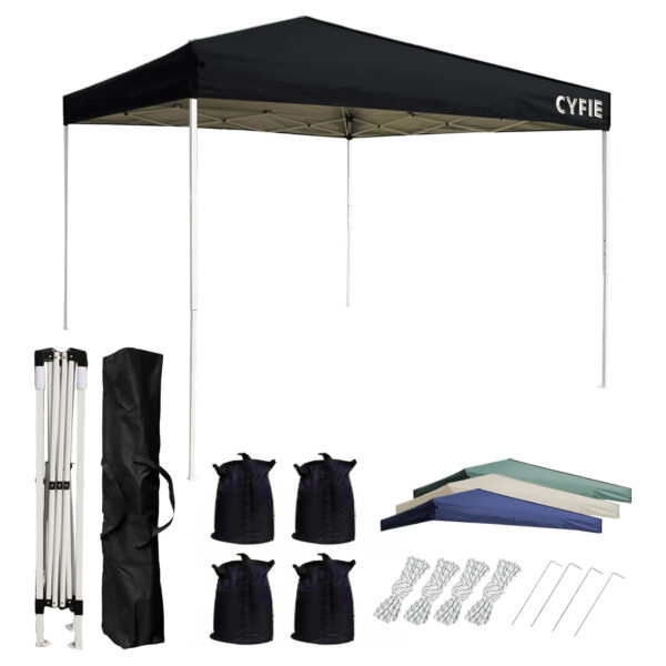 cyfie ワンタッチタープテント 3m×3m 高さ3段階調節 uvカット・耐水加工