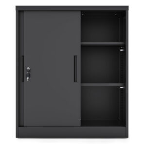 cyfie スチールロッカー 引き戸 鍵付き 幅900×奥行400×高さ1050mm 3段 a4対応