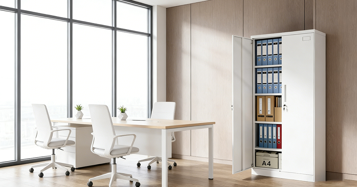 施錠付き スチール キャビネット 大型｜CYFIE 両開き 80×40×182