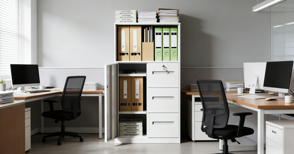 スチールキャビネット 600×400×1090 引き出し付きは必要？収納の悩みを解決