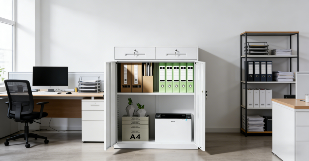 鍵付きスチールキャビネット 90×40×109は必要？収納と安全管理の悩みを解決【CYFIE】