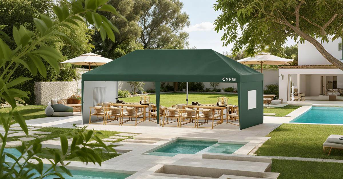 3×6m ポップアップキャノピーテント サイドシート付き|CYFIEテント