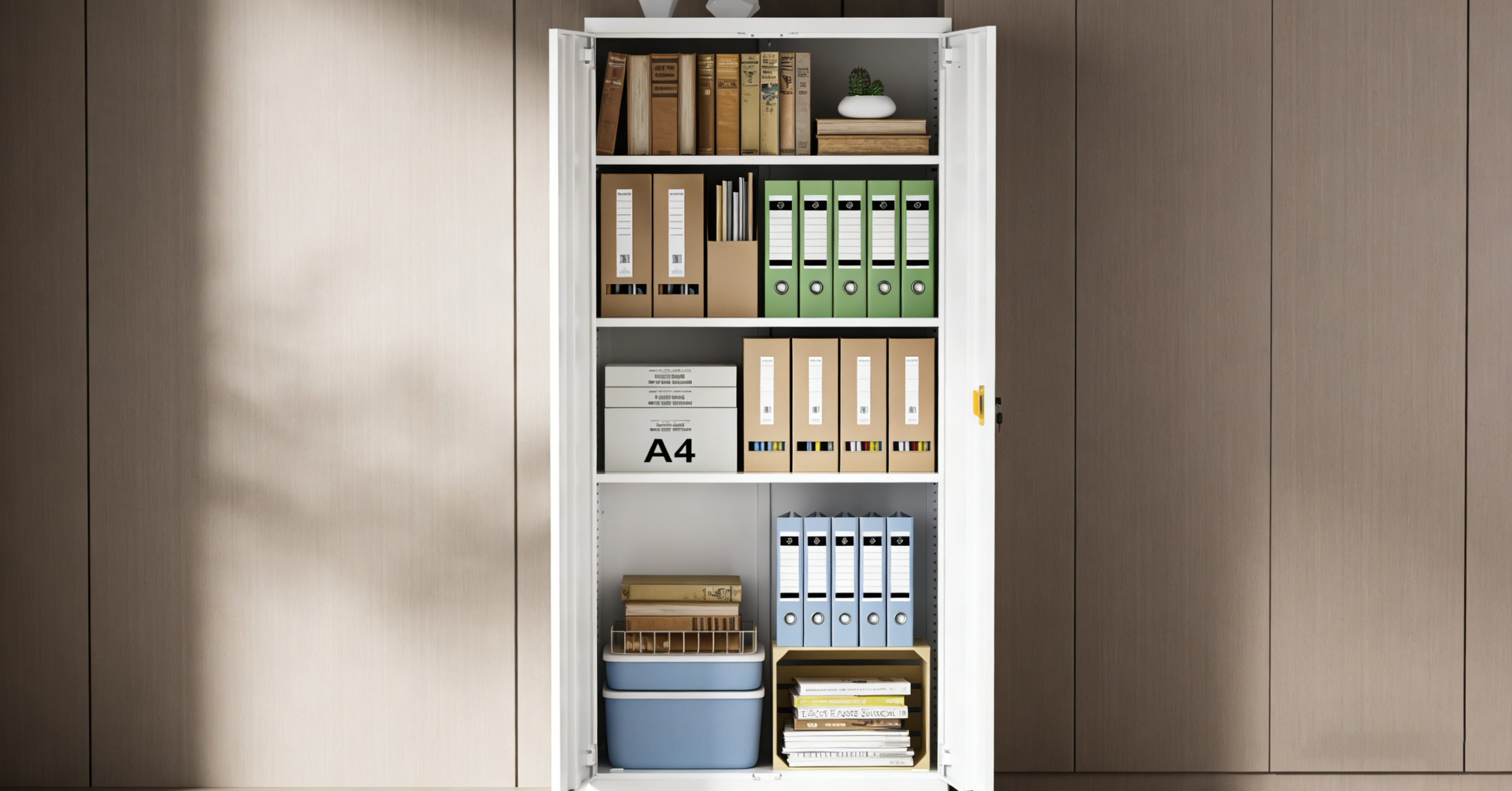 施錠付きスチール両開きキャビネット80×40×182|業務用オフィス収納CYFIE