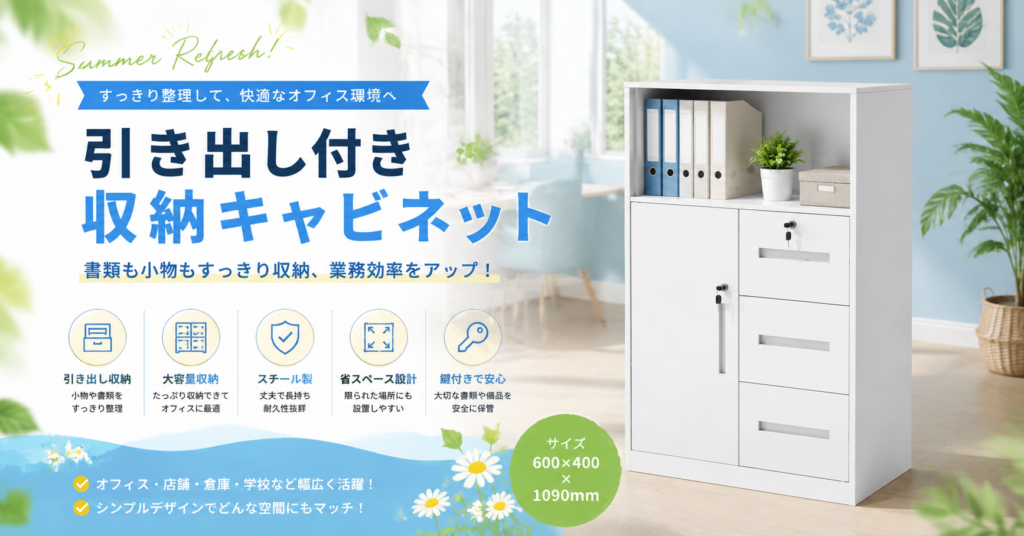 引き出し付き収納キャビネット｜オフィス整理に最適な収納家具