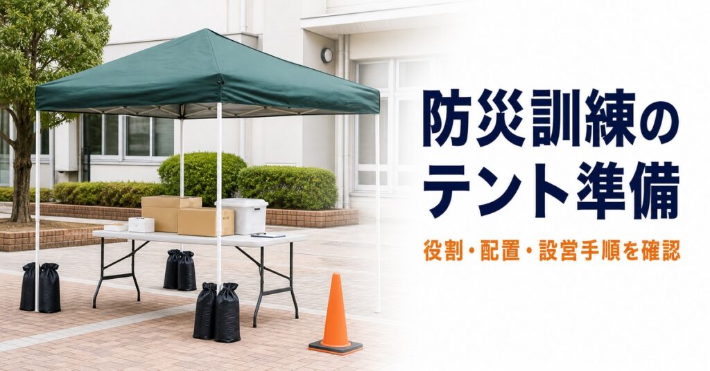 防災訓練でテントを準備する前に確認したい役割・配置・設営手順