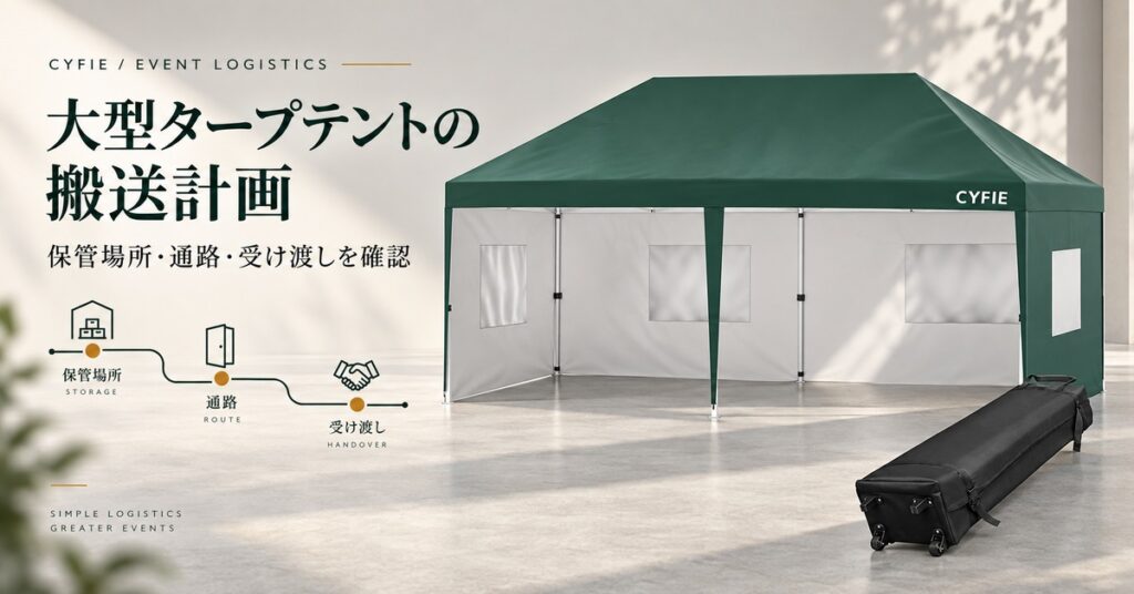 大型タープテントの搬送計画｜保管場所から設営場所までの確認手順