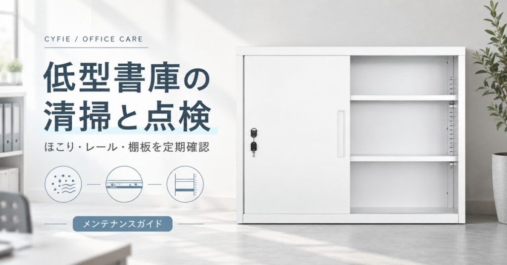 低型書庫の清掃と点検｜ほこり・レール・棚板を定期確認